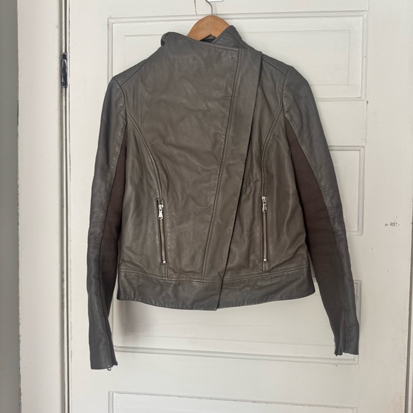 Trouve Gray Leather Jacket - Picture 2 of 7